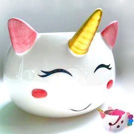 Unicorn Yarn Bowl for Knitting - Cute Ceramic Knitting Bowl Extra Large - Ceramic Yarn Bowl Crochet Accessories Yarn Holder Storage Gift for Knitters Funny