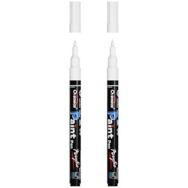 Overseas White Acrylic Paint Pens 2 Pack, 0.7Mm Extra Fine Tip Permanent Markers