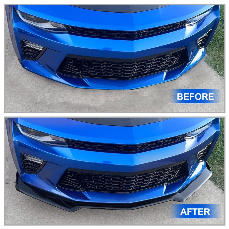 Fancemot Glossy Black Front Bumper Lip Compatible with Chevy Camaro