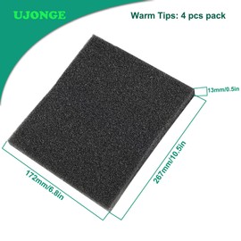UJONGE 4 PCS Part# 16032 Foam Filter Replacement for Model 60H Heat Recovery Ventilators Compatible with 𝐕𝐞𝐧𝐦𝐚𝐫 C12 HRV, Constructo 1.0 HRV, HRV Synthetic Air Exchanger Filters Kit