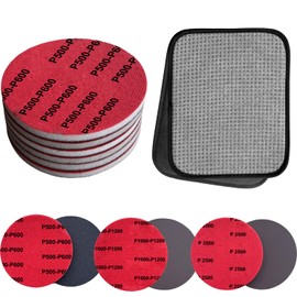 Bucewkde 6 PCS Bowling Ball Sanding Pads with Premium Bowling Towel, 600/1200/2500 Grit Polishing Cleaning Pads for Pro-Grade Ball Maintenance & Care