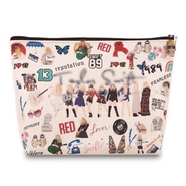 Music Lover Makeup Bag, Music Cosmetic Bags,Music Lover Gift for Women, Perfect for Mother's Day, Wedding, Anniversary, Christmas, Birthday, Large Capacity Makeup Bag Fans Gifts