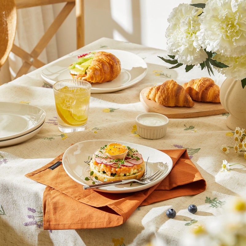Sweese Porcelain 7.8 Inch Dessert Plates Set of 6 -