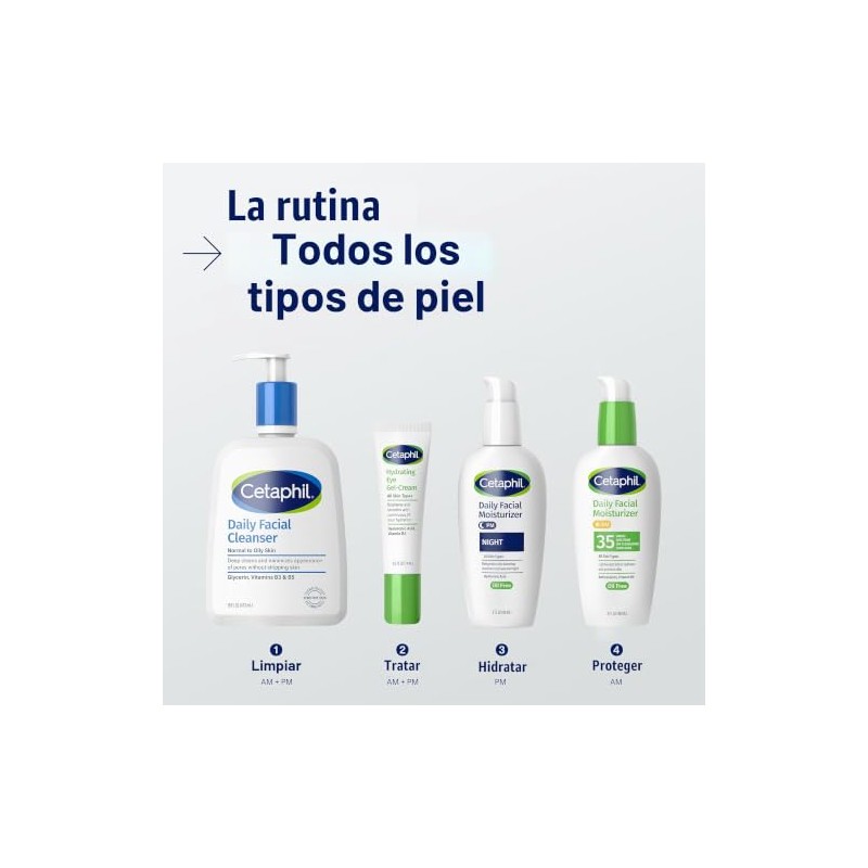 Cetaphil Hidratante facial diario sin aceite con protector solar, SPF
