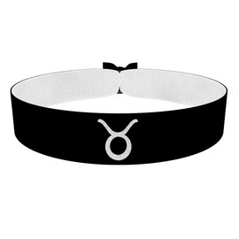 Stier Sternzeichen Symbol schwarz Stoffarmband - Wasserfestes Satin Armband - Handgemachtes Zodiac Armband - Geschenkidee für Stier-Liebhaber - Modisches Accessoire für jeden Anlass