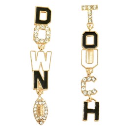 Colorful Touch Down Letter Dangle Earrings Dainty Sports Lover Football Earrings for Women Jewelry(A)