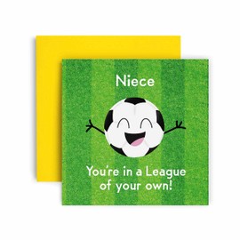 Huxters Birthday Cards for Women – Football League Happy Birthday Niece Happy Birthday Card for Birthday, Niece Birthday Card with Yellow Envelope – Funny Birthday Card (Niece)