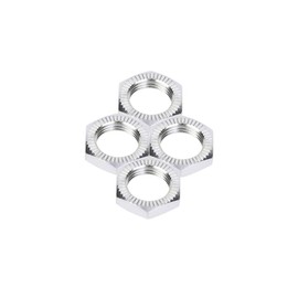 VGEBY 4 Pieces M12 Aluminium Alloy Wheel Nuts 17mm Hex Wrench for 1/8 RC Car Accessories (Silver), silver