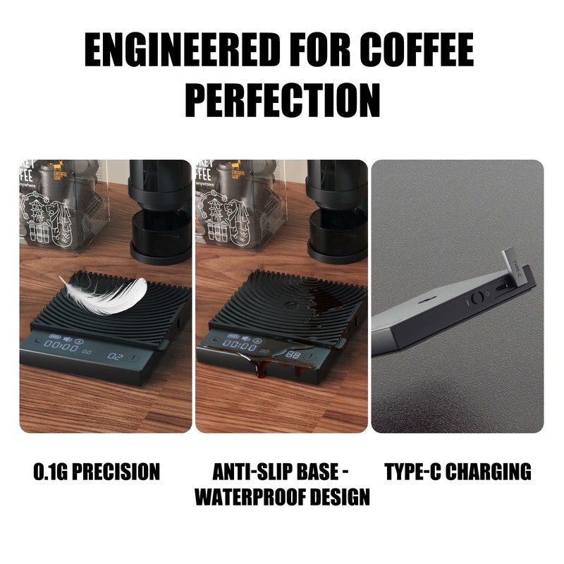 TIMEMORE Basic Mini Coffee Scale, Multifunction Electronic Espresso Scale, Weigh