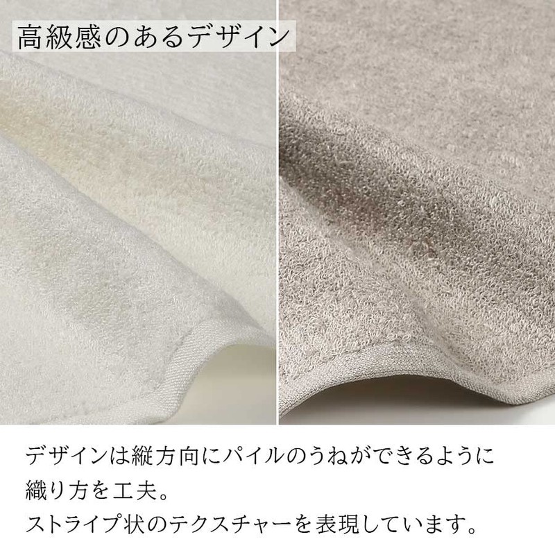 LINEN & BASIC 100% Linen Pile Face Towel, 13.4 x