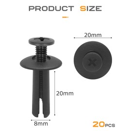 Flaconi 20PCS Aefestigungsclips Auto,Spreiznieten,Auto Clips,Kunststoffnieten,Türverkleidung Clips,Türverkleidung Plastiknieten Befestigungsclips,Geeignet für Zierclips,Stoßstangenclips