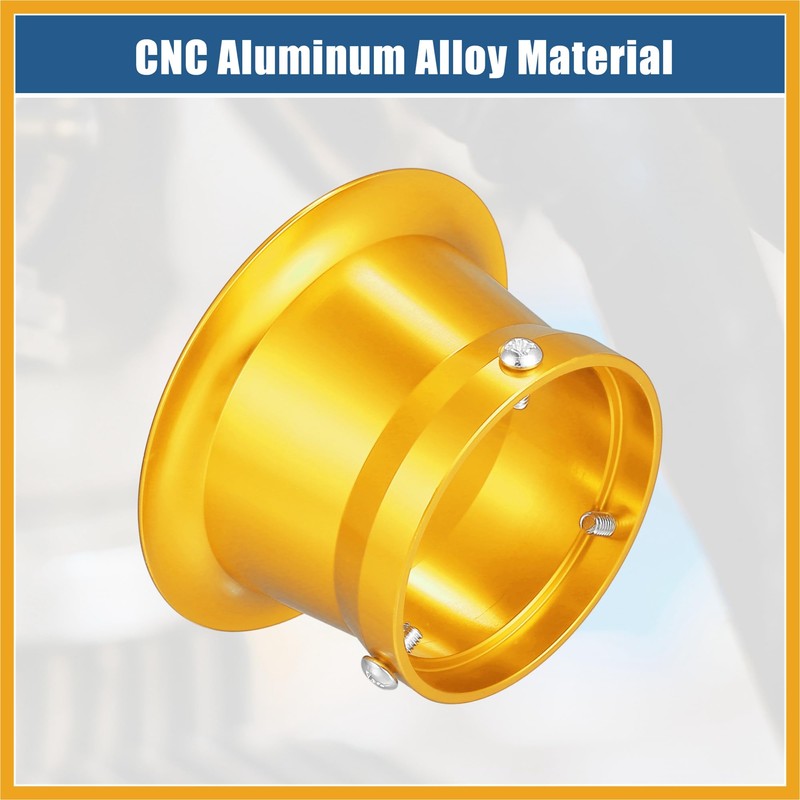 Partuto 55mm 2.17inch Motorcycle Velocity Stack Aluminum Alloy Gold Tone