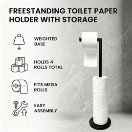 TSMIMTS Toilet Paper Holders Free Standing with Weighted Base, Non-Slip