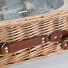 Multifunctional Wicker Picnic Basket Set for 4 with Blanket and