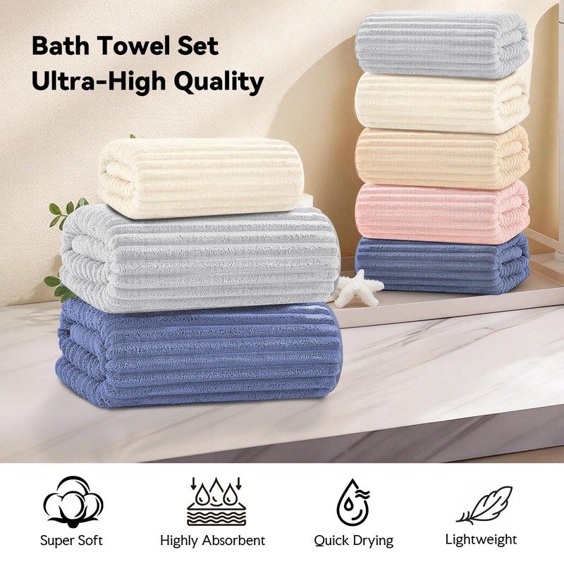 Tewloss Extra Large Bath Towel Set 10 Piece, XL Bath