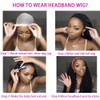 Headband Wig Human Hair Kinky Curly 20 inch None Lace