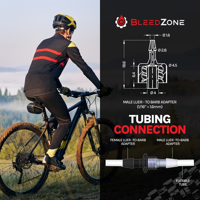 BleedZone Male Luer Lock Adapter to 1/16" Hose Barb, PP