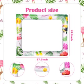 SINGOMON 31PCS Hawaiian Photo Booth Props Novelty Tropical Photobooth Props Fun Luau Photo Props Inflatable Photo Frame for Aloha Hawaiian Decorations Tropical Party Decorations Luau Party Decoration