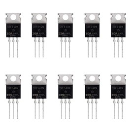 BOJACK Transistores MOSFET IRF540 IRF540N 33A 100V MOSFET de potencia de canal N TO-220AB (Paquete de 10)