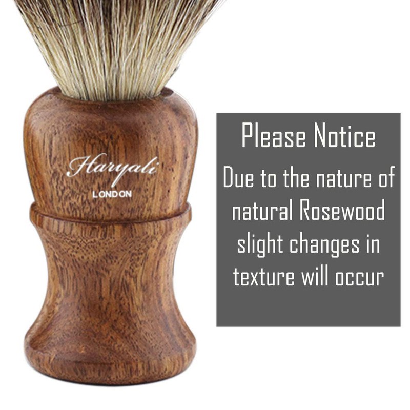 Haryali London Shaving Brush, 100 % pure badger hair bristles,