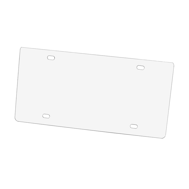 Blank License Plate Laser Cut Clear Acrylic 12" x 6"
