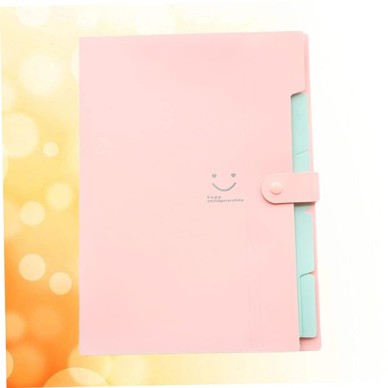 Operitacx Folder Snap Closure Plastic A4 File Folder 5 Expandable