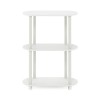 Furinno Turn-N-Tube No Tools 3-Tier Modern Oval Side Display White/Virgin