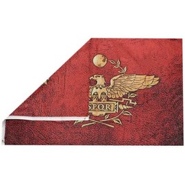 Roman Empire SPQR Burgundy 100D Woven Poly Nylon 3x5 3'x5' Flag Banner (RUF)
