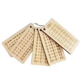 1×1 Lernkarten aus Holz, Mathe Lernkarten aus Bucheholz Lernhilfe für Kinder Schüler 1×1 Brett Einmaleins Holzbrettchen Geschenk zum Schulstart Jungen Mädchen, 10x5cm