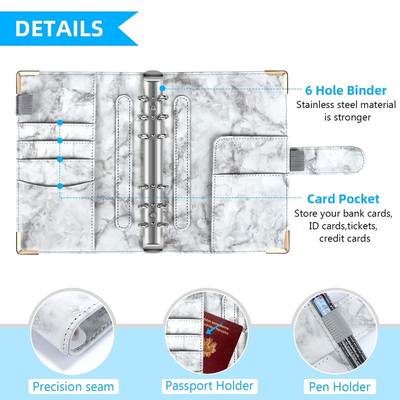 Binder Budget Notebook A6, 30 Pieces, 6 Holes Budget Binder