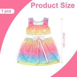 XPEX 1 Piece Doll Clothes 43 cm, Dress Clothing 43 cm for Baby, Born Fairy Outfit, Colourful Doll Costume with Elk Pattern Motif for 43 cm Dolls, Accessories for Ba-By Born (A)