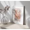 Lithobee - Line Abstract Peach 1 - Printed Wall Art