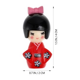 NUOBESTY Traditional Japanese Kimono Kokeshi Doll Ornament Wooden Asian Geisha Collectible Figurine Statue for Office Home Party Table Decoration Random