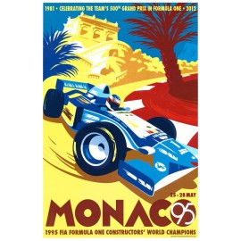 Monaco Gp Vintage Art 1995 Poster - 11x17