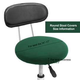 Tatuo Round Bar Stool Seat Covers Washable Stool Cushion Slipcover Elastic Bar Chair Covers for 14-17 Inch Chair (Green,4 Pieces)
