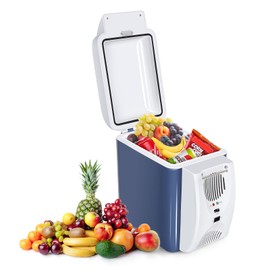 CAYNEL 12V 7.5 Quart Personal Thermoelectric, 7.5 Liter Capacity, Portable Electric Cooler Warmer with 12V DC, Small Fridge for Car, RV, and Camping Use