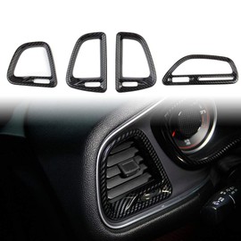 Korlot Carbon Fiber Style Center Console Dashboard Air Outlet AC Vent Panel Cover Trim for Dodge Challenger 2015-2023