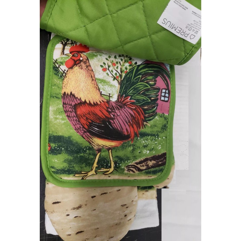 Premius 5pc Kitchen Set: 2 Jumbo Pot Holders, 1 Oven