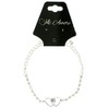 Mi Amore Ankle Bracelet with Heart Shaped and Rhinestone Accents