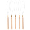 5pcs Hair Extension Loop Needle Kit Non-Slip Beech Handle Pulling