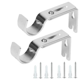 PACIOCEAN Curtain Pole Brackets 2Pcs with,Curtain Holder Metal Curtain Holder ,Heavy Duty Curtain Pole Bracket,Adjustable Curtain Rod Bracket