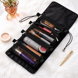 H PLUS MALL/Halfclub/4in1/Makeup Pouch/High-Capacity/Roll-Up