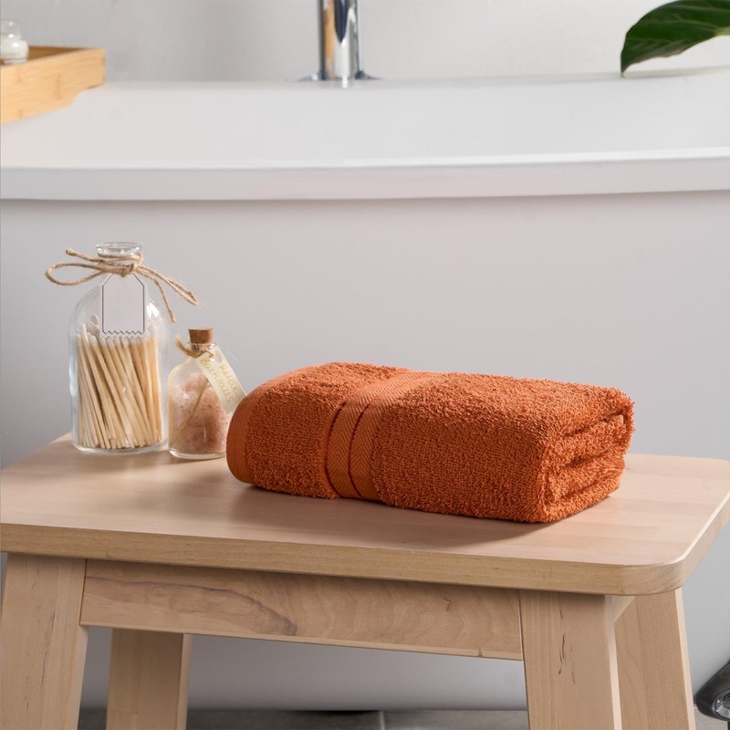 Brentfords Hand Towels for Bathroom Burnt Orange, 100% Cotton Hand