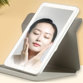 Tyseoome Upgrade Makeup Mirror,Vanity Mirror with Lights, Gifts for Women Folding Lighted Rechargeable Travel Makeup Mirror,Lighted Makeup Mirror,Makeup Mirror