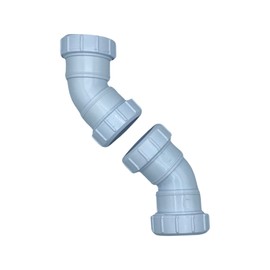 Compression 40mm Waste Pipe 45 Degree Bend - Pack of 2