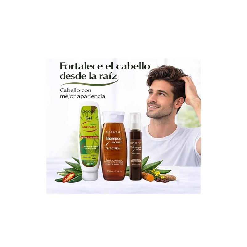GOOSE Kit Anticaída Botánico – Shampoo + Gel Capilar +