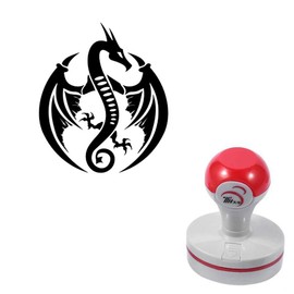 Seasonstorm Magic Dragon Self-Inking Photosensitive Planner Scrapbooking Stamps for Card Making Bullet Journal Art Supplies Round 1.6 inches Black Ink (SA112)