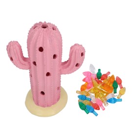 Cactus Figurine Resin Home Decor Plant Cactus Christmas Tree with Light for Living Room Entryway 7114G03 Pink