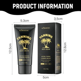 Intensive Tanning Gel, Karotten-Bräunungsgel, Selbstbräuner für Schnelle Bräune, Bräunungsbeschleuniger Sonnencreme, Bräunungscreme mit Kokosnussöl & Vitamine E für Drinnen und Draußen, 60ML