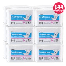 Peritas Disposable Large/XLarge Dog Diapers | Female Dog Diapers |Puppy Diapers, Diapers for Dogs in Heat, or Dog Incontinence Diapers